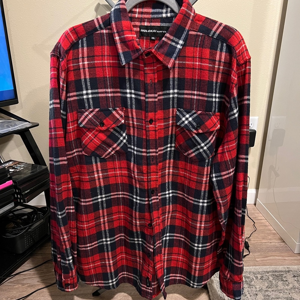 Molokai Surf Co. Flannel Button Down Shirt Sz XXL